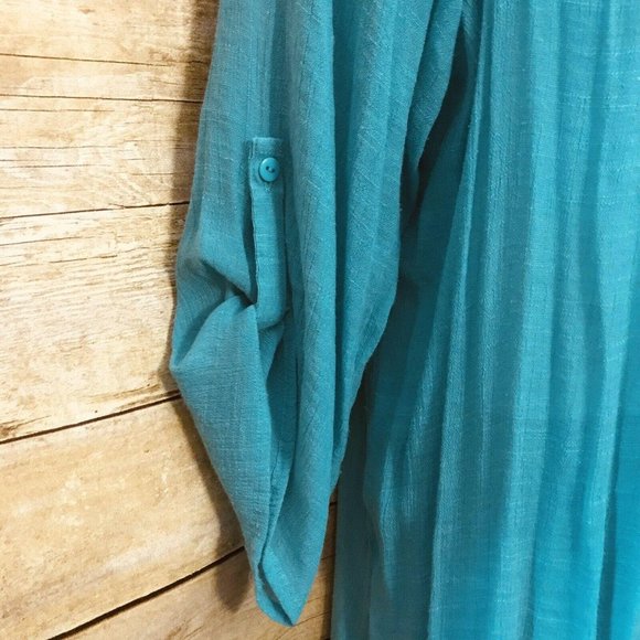 Avenue Size 22/24 Tunic Top Aqua Crinkle Gauze - Picture 4 of 10